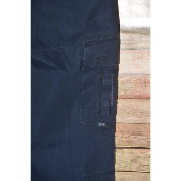 5.11 Tactical Pants Mens 32x36 Tall Navy Blue Cargo Pockets Ripstop Workwear - Picture 8 of 10